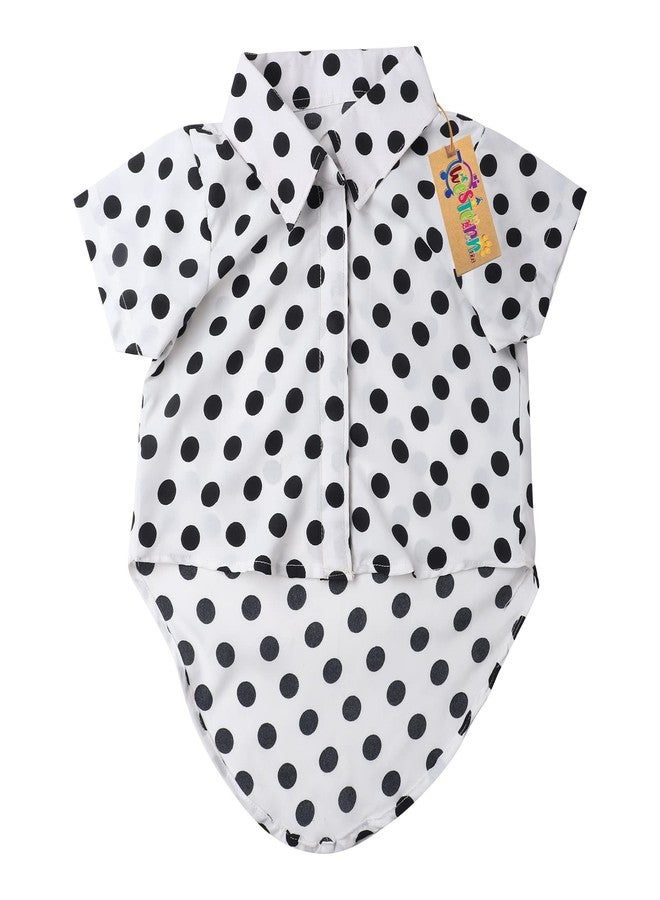 ويستيرن إرا قميص قطني مطبوع عليه صورة كلب من ويسترن إيرا، قميص أساسي يسمح بمرور الهواء، قميص فائق النعومة، قميص خفيف الوزن لطيف لكلبك، ملابس كلاب مريحة للغاية (مقاس صغير جدًا - 12 بوصة) (أبيض منقط) - Image 5